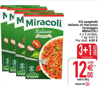 Cora Kit spaghetti italiano of macaroni formaggio aanbieding