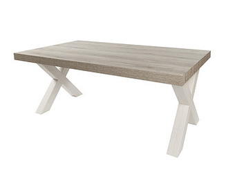 Eetkamertafel YORK cross poten - Lariks & Crystal Oak Beige Beige