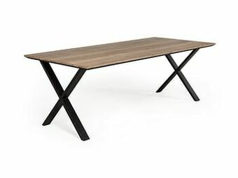 Deba Meubelen Tafel TULIP op X-poten - Natuur/zwart metaal Hout aanbieding