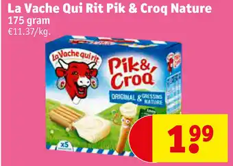 Kruidvat La Vache Qui Rit Pik & Croq Nature 175 gram aanbieding