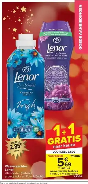 Carrefour Wasverzachter lenor aanbieding