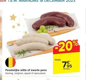 Carrefour Feestelijke witte of zwarte pens aanbieding