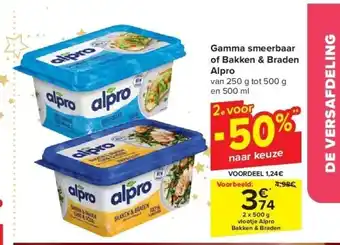 Carrefour Gamma smeerbaar of bakken & braden alpro aanbieding