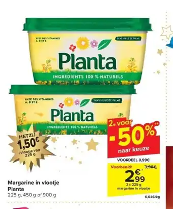 Carrefour Margarine in vlootje planta aanbieding