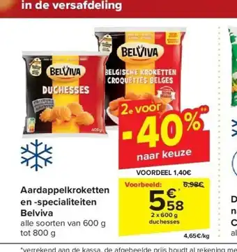 Carrefour Aardappelkroketten en -specialiteiten belviva aanbieding