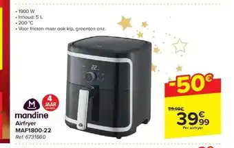 Carrefour Airfryer maf1800-22 aanbieding