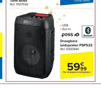 Carrefour Draagbare luidspreker psps22 aanbieding
