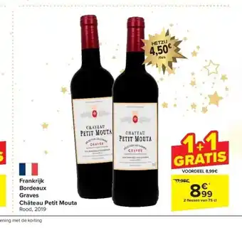 Carrefour Frankrijk bordeaux graves château petit mouta aanbieding