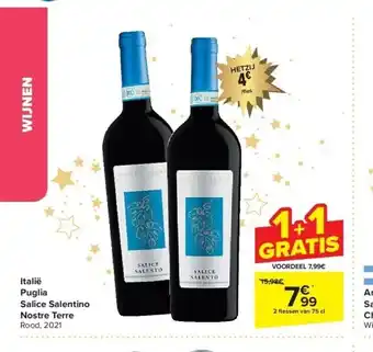 Carrefour Italië puglia salice salentino nostre terre aanbieding