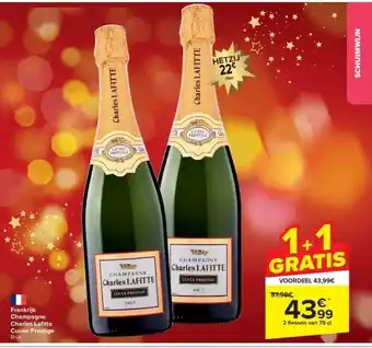 Carrefour Frankrijk champagne charles lafi tte cuvée prestige aanbieding
