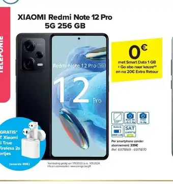 Carrefour Xiaomi redmi note 12 pro 5g 256 gb aanbieding