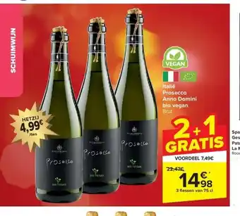 Carrefour Italië prosecco anno domini bio vegan aanbieding
