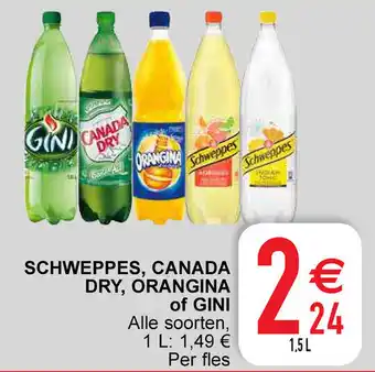 Cora Schweppes canada dry orangina of gini aanbieding