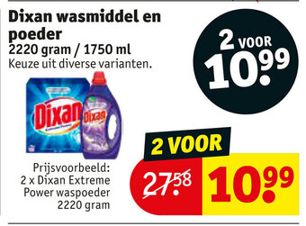 Kruidvat Dixan wasmiddel en poeder aanbieding