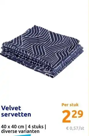 Action Velvet servetten aanbieding
