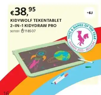 Dreamland Kidywolf tekentablet 2-in-1 kidydraw pro aanbieding