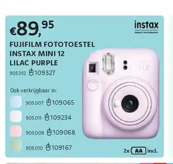 Dreamland Fujifilm fototoestel instax mini 12 lilac purple aanbieding