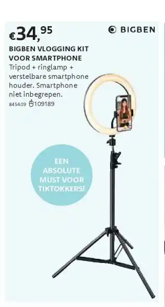 Dreamland Bigben vlogging kit voor smartphone aanbieding