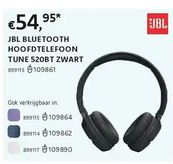 Dreamland Jbl bluetooth hoofdtelefoon tune 520bt zwart aanbieding