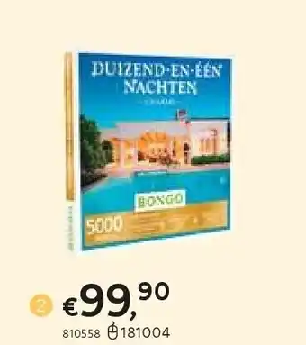 Bongo cadeaubon duizend-en-één nachten charme