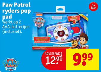 Kruidvat Paw Patrol ryders pup pad aanbieding