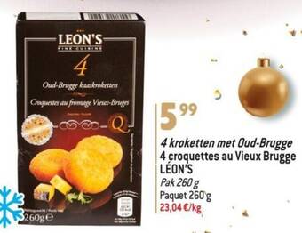 Match 4 kroketten met Oud-Brugge 4 croquettes au Vieux Brugge LÉON'S aanbieding