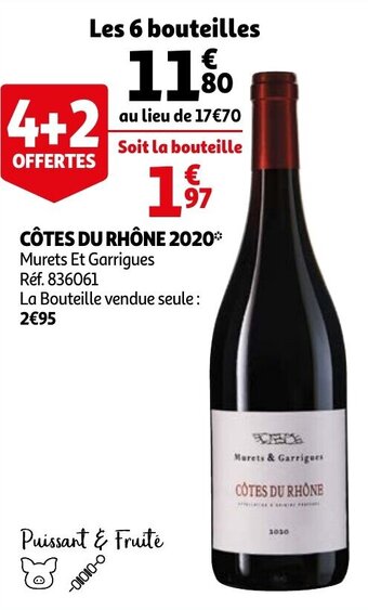 Auchan Cotes du rhone 2020 aanbieding