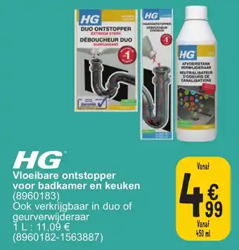 HG Vloeibare ontstopper voor badkamer en keuken