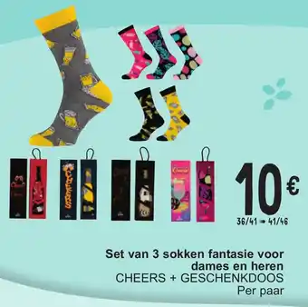 Cora Set van 3 sokken fantasie voor dames en heren aanbieding