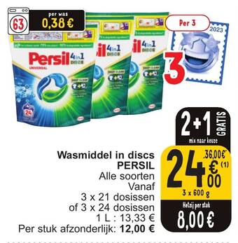 Cora Wasmiddel in discs PERSIL aanbieding