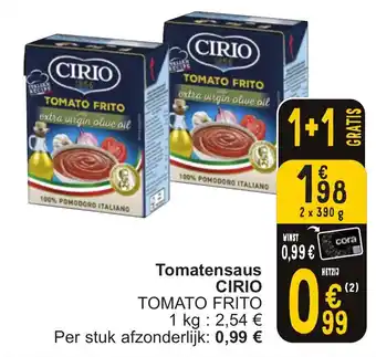 Cora Tomatensaus CIRIO aanbieding
