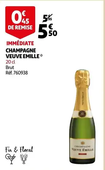 Auchan Champagne veuve emille 20cl aanbieding