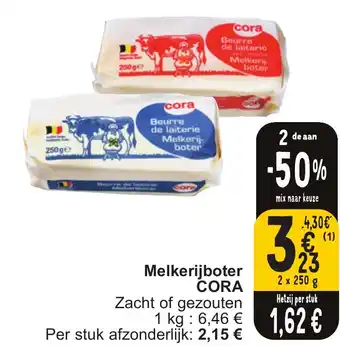 Cora Melkerijboter CORA 2 x 250g aanbieding