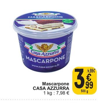 Cora CASA AZZURRA Mascarpone 500g aanbieding