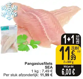 Cora Pangasiusfilets SEA 2 x 800g aanbieding