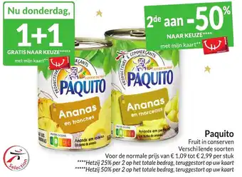Intermarché Paquito Fruit in conserven aanbieding