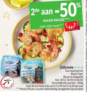 Intermarché Odyssée Garnaalstaarten Black Tiger Rauw en ongepeld aanbieding
