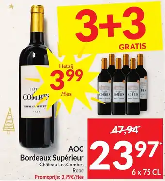 AOC Bordeaux Supérieur Château Les Combes Rood 6 x 75cl