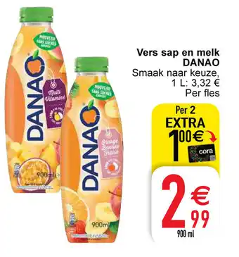 Cora Vers sap en melk danao aanbieding