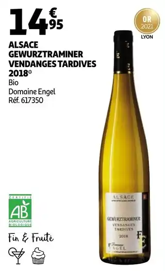 Auchan Alsace gewurztraminer vendanges tardives 2018 aanbieding