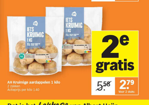 Ah kruimige aardappelen 1 kilo promotie bij Albert Heijn