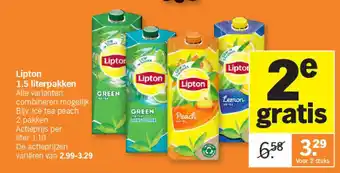 Albert Heijn Lipton 1.5 literpakken aanbieding