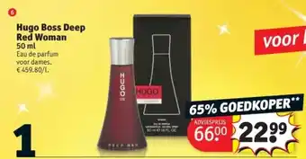 Kruidvat Hugo boss deep red woman aanbieding