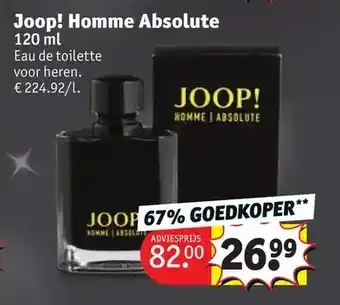 Kruidvat Joop! homme absolute 120 ml aanbieding