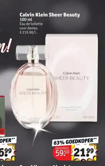 Kruidvat Calvin klein sheer beauty 100 ml aanbieding