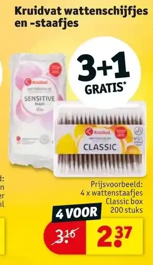 Kruidvat Kruidvat wattenschijfjes en -staafjes aanbieding