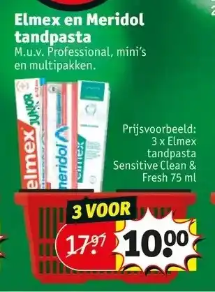 Kruidvat Elmex en meridol tandpasta aanbieding