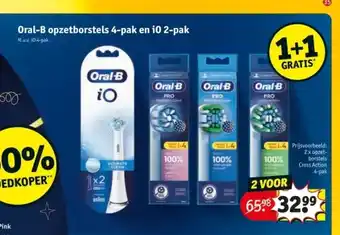 Kruidvat Oral-b opzetborstels 4-pak en io 2-pak aanbieding