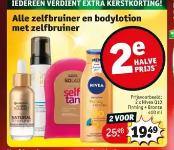 Kruidvat Alle zelfbruiner en bodylotion met zelfbruiner aanbieding