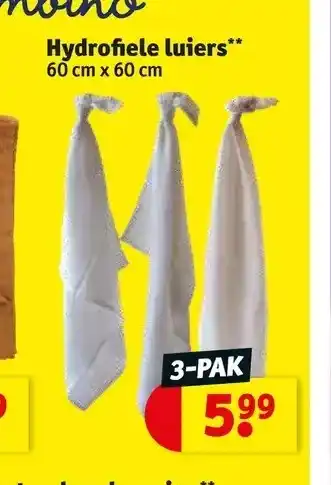 Kruidvat Hydrofiele luiers** 60 cm x 60 cm aanbieding